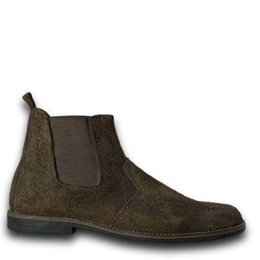 Olive Suede Chelsea Boots