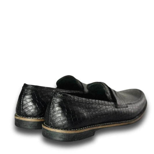 Black Croc Loafers