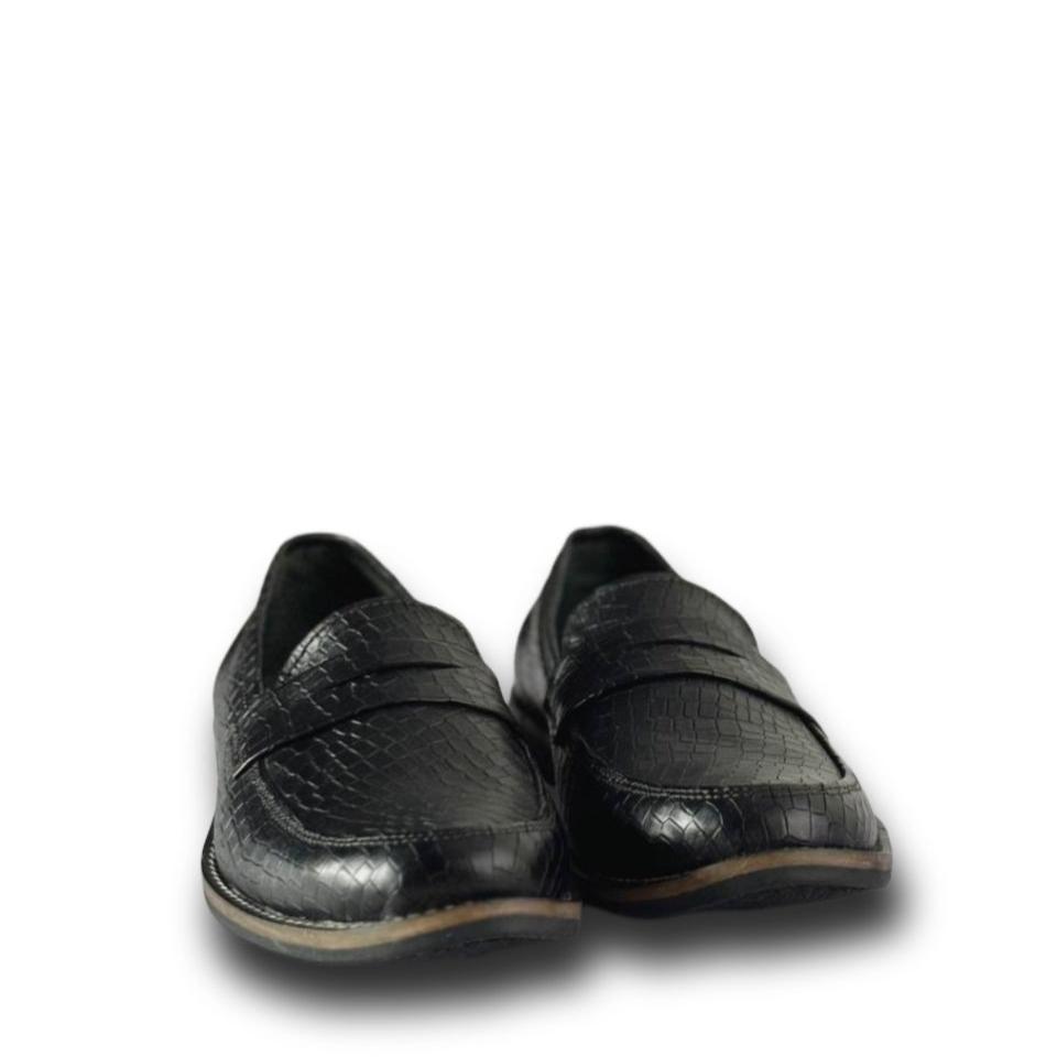 Black Croc Loafers